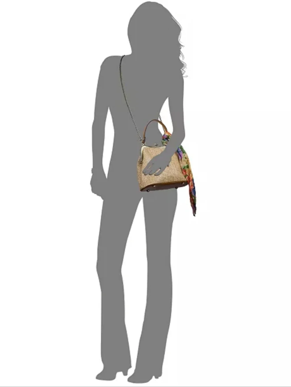 Patricia Nash Laureana Straw Frame Crossbody Bag with Scarf - NWT - Picture 9 of 11